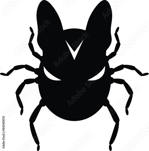 Tick insect silhouette vector illustration