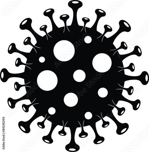 Coronavirus microscopic cell vector illustration