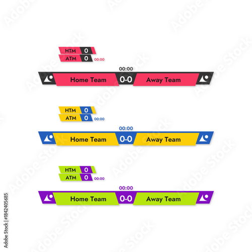 Sports banner set of banners for sports broadcast of team football game