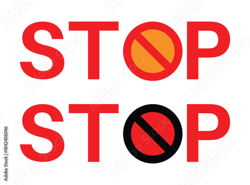 Stop icon set.