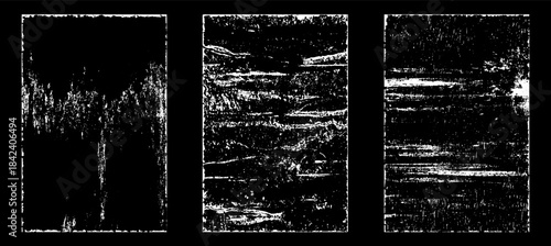 Grunge worn paper effect. Overlay texture stamps with old paper. Stamps distress grain surface dust and rough background concept. Illustration place over object to create grunge effect. Vector EPS10.
