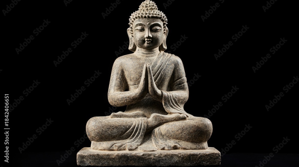 Fototapeta premium Buddha statue. Buddha idol on dark background