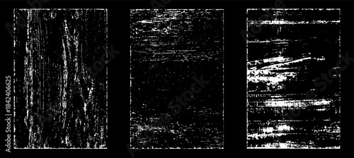 Grunge worn paper effect. Overlay texture stamps with old paper. Stamps distress grain surface dust and rough background concept. Illustration place over object to create grunge effect. Vector EPS10.
