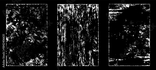 Grunge worn paper effect. Overlay texture stamps with old paper. Stamps distress grain surface dust and rough background concept. Illustration place over object to create grunge effect. Vector EPS10.
