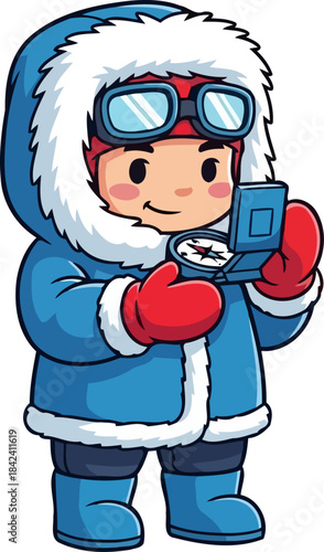 frosted frontiers navigating the future with determined discovery and clear direction, isolated on transparent background