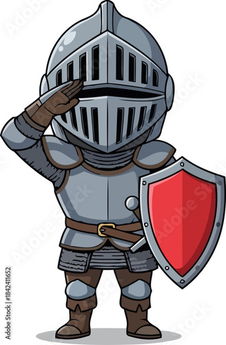 ironclad allegiance brave little knight stands ready with shield and honor, isolated on transparent background