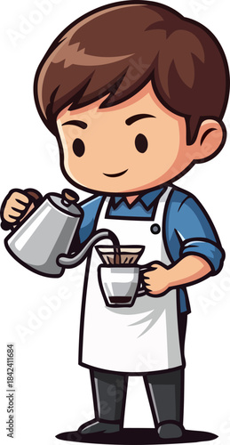 precision brew awaits expert barista crafting your perfect coffee moment, isolated on transparent background