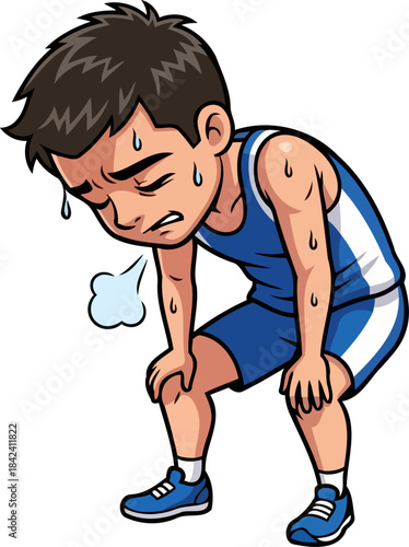 the hardearned pause when maximum effort demands recovery, isolated on transparent background