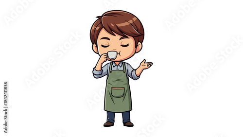 taste of true craft a thoughtful barista savors the perfect brew, isolated on transparent background