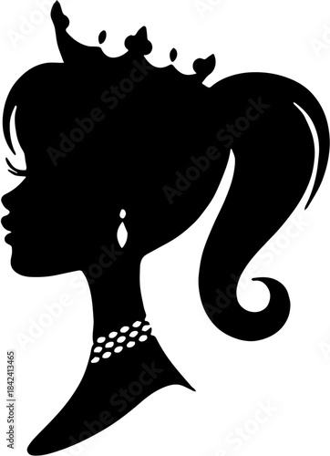 woman head silhouette make crown illustration design 