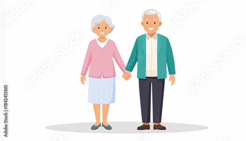 Elderly couple holding hands, representing love, companionship, and a long-lasting relationship between seniors in their golden years