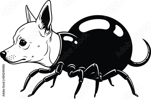 Fantasy Chihuahua spider hybrid creature illustration