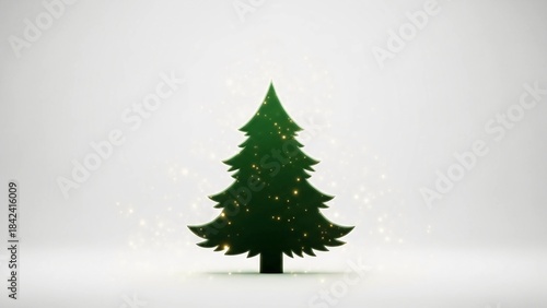 “Minimalist Christmas Tree with Soft Golden Sparkles”