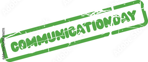 Vibrant Green Communication Day Grungy Stamp Marking Special Occasions for Dialogue