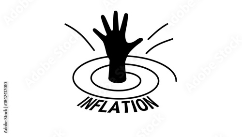 symbol of inflation, black isolated silhouette