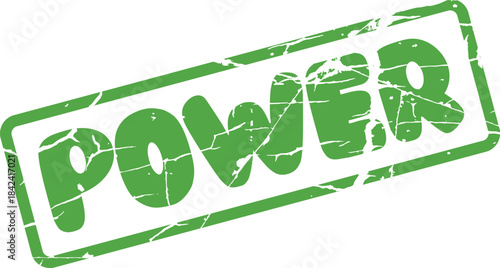 Vibrant green stamp showing the bold word POWER for leadership and energetic themes