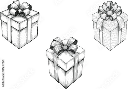 Colorful gift box with ribbon and bow on transparent background