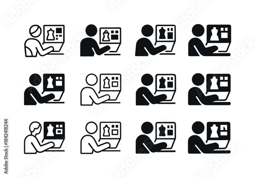 Fashion Logo Design. A designer creating a new collection on a c