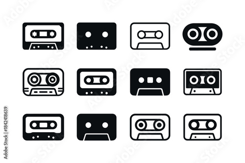 Youth Music Logos. Music culture and youth movements. Icon set.