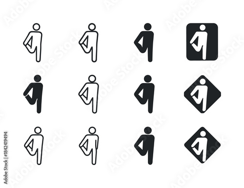 Stretch Break Logos. Taking a break from work to stretch. Icon s