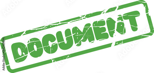Green grunge rubber stamp indicating an official piece of written information