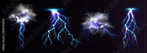 Bright blue and white electrical lightning bolts crackling across a dark black background with energy arcs.
Glowing blue energy portal with electric lightning bolts radiating outwards on a dark backgr