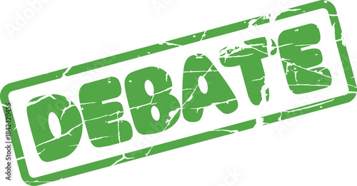 Green grunge rubber stamp for discussing varying viewpoints and public discourse