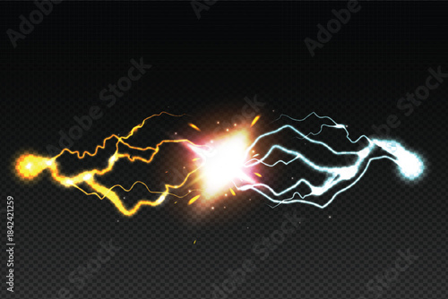 Bright blue and white electrical lightning bolts crackling across a dark black background with energy arcs.
Glowing blue energy portal with electric lightning bolts radiating outwards on a dark backgr