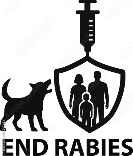 Rabies Vaccination Shield Graphic