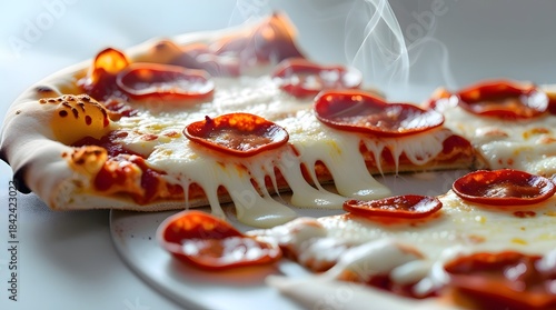 Freshly Baked Pizza with Melted Cheese and Sizzling Pepperoni