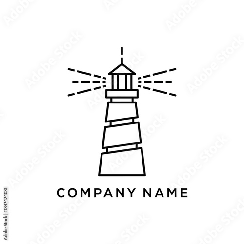 Minimalist Lighthouse Illustration for Coastal Business Branding and Nautical Design.