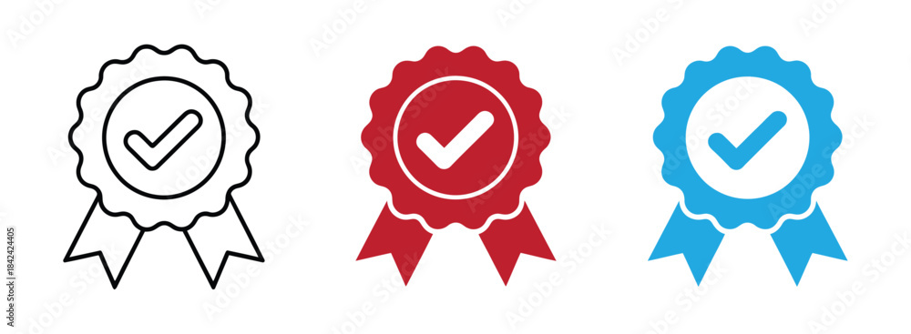 Φωτογραφία Verified badge icon tick symbol vector approved check mark icon