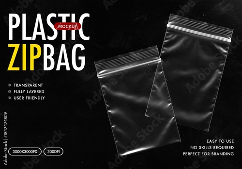 Sleeve Plastic Zip Bags Mockup