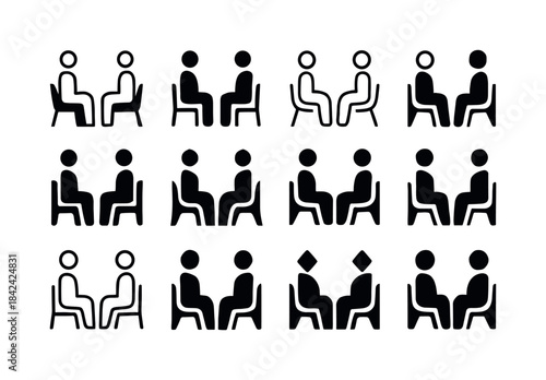 Non-Verbal Communication Icons. Non-verbal communication in inte