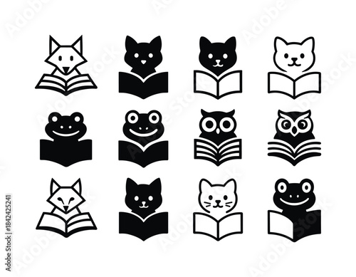 Storybook Animal Logos. Children