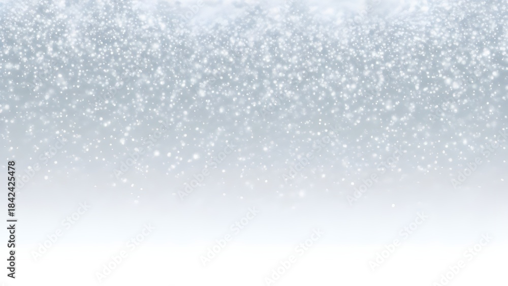 Obraz premium Soft Falling Snowflakes Winter Background with Gentle Grey to White Gradient 