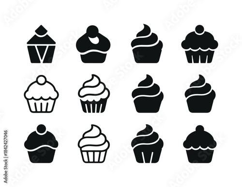 Holiday Treat Logos. Baking holiday treats. Icon set. Set Logo o