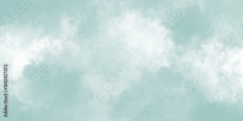 serene teal background with soft, diffused white clouds soft light blue creating a serene and peaceful atmosphere, very calming	