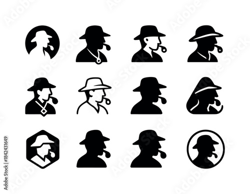 Shepherd Icon Variations. Shepherd. Icon set. Set Logo of shephe