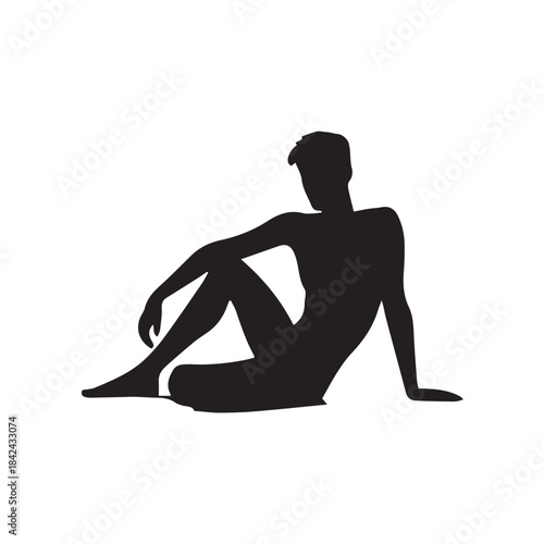 silhouette of a naked man modeling