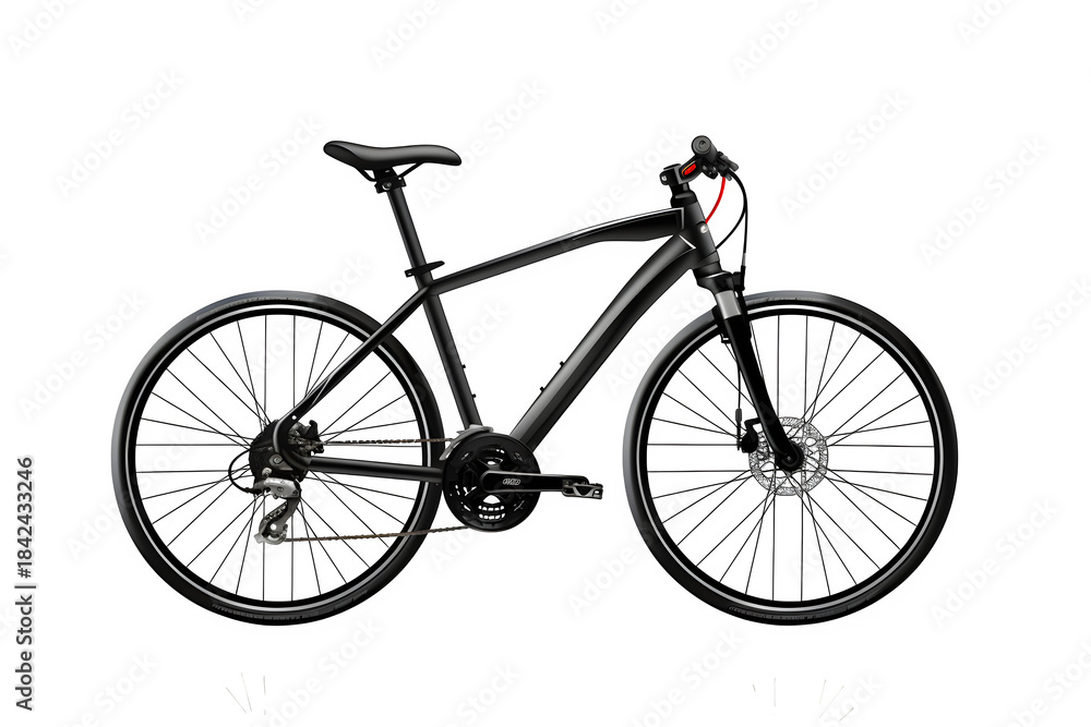 Fototapeta premium Bicycle silhouette in metallic silver, Isolated to Transparent Background