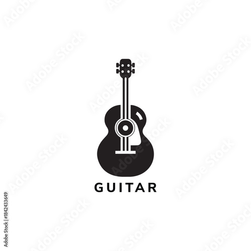 Guitar Logo, Abstract Audio Equalizer Graphic