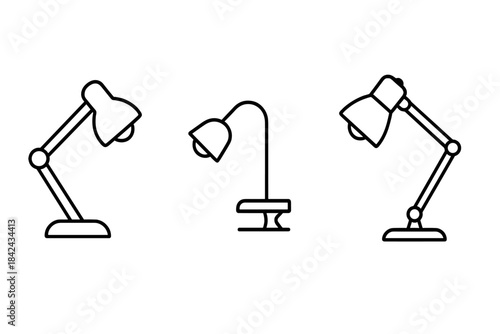 Minimalist set of adjustable table lamps for home and interior design