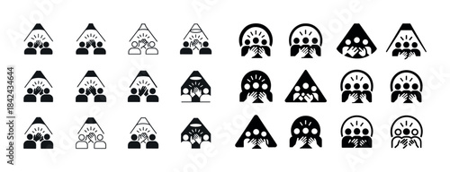 Set of minimalist see no evil, hear no evil, speak no evil icons
