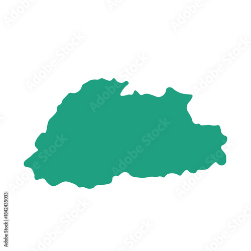 Map of Butane, sign silhouette. World Map Globe. Vector Illustration isolated on white background. Asian continent.