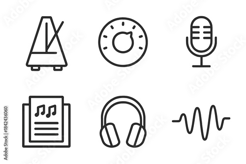 Music tools used for composition, practice, and recording in a creative workspace environment