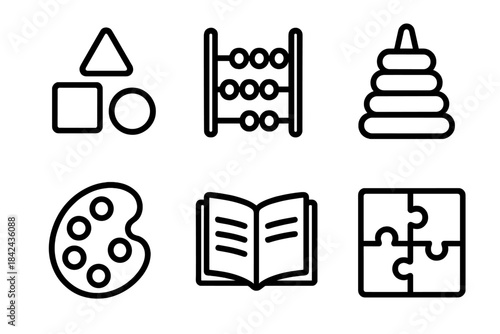 Educational playtime with shapes, colors, and puzzles for preschool learning