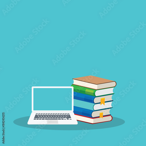 Learning online. E-learning, online education at home. Concept of webinar or business online training, education on computer or e-learning concept