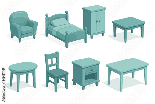 Colorful and simple furniture pieces for children's rooms and playful spaces in a modern design style