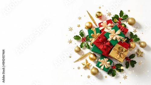 Christmas Gift Boxes with Festive Decorations